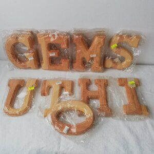 6" Beveled Wooden Letters 12 pcs Lot